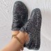 Women's Sneakers Bling Bling Shoes Glitter Crystal Sequined Jeweled Plus Size Outdoor Daily Solid Color Glow in the Dark Rhinestone Sequin Flat Heel Round Toe Casual Comfort Minimalism Walking Satin