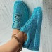 Women's Sneakers Bling Bling Shoes Glitter Crystal Sequined Jeweled Plus Size Outdoor Daily Solid Color Glow in the Dark Rhinestone Sequin Flat Heel Round Toe Casual Comfort Minimalism Walking Satin