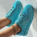 Women's Sneakers Bling Bling Shoes Glitter Crystal Sequined Jeweled Plus Size Outdoor Daily Solid Color Glow in the Dark Rhinestone Sequin Flat Heel Round Toe Casual Comfort Minimalism Walking Satin