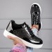 Women's Sneakers Plus Size Platform Sneakers White Shoes Outdoor Daily Flat Heel Round Toe Fashion Sporty Casual Walking Glitter PU Lace-up Silver Black