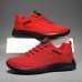 Men's Sneakers Sporty Look Flyknit Shoes Comfort Shoes Casual Outdoor Daily Tissage Volant Breathable Lace-up Cream-coloured Red Grey Summer Spring