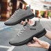 Men's Sneakers Sporty Look Flyknit Shoes Comfort Shoes Casual Outdoor Daily Tissage Volant Breathable Lace-up Cream-coloured Red Grey Summer Spring