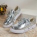 Women's Sneakers Bling Bling Shoes Plus Size Platform Sneakers Outdoor Daily Summer Winter Platform Round Toe Fashion Sporty Casual Walking Glitter PU Lace-up Silver Gold