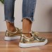 Women's Sneakers Bling Bling Shoes Plus Size Platform Sneakers Outdoor Daily Summer Winter Platform Round Toe Fashion Sporty Casual Walking Glitter PU Lace-up Silver Gold