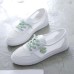 Women's Sneakers Canvas Shoes Comfort Shoes Daily Floral Summer Round Toe Casual Minimalism Mesh Loafer White