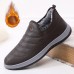 Men's Sneakers Loafers & Slip-Ons Fur Lined Winter Shoes Comfort Shoes Fleece lined Cycling Shoes Casual Outdoor Daily Cloth Warm Breathable Comfortable Loafer Grey water proof Black water proof