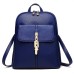 Women's Girls' Commuter Backpack PU Leather Daily Buttons Zipper Waterproof Solid Color Creamy-white Sapphire Blue Taro purple