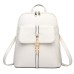 Women's Girls' Commuter Backpack PU Leather Daily Buttons Zipper Waterproof Solid Color Creamy-white Sapphire Blue Taro purple