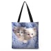 Women's Tote Shoulder Bag Fluffy Bag Polyester Shopping Daily Holiday Print Large Capacity Lightweight Durable Cat Pink Blue Green