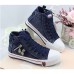 Women's Sneakers Canvas Shoes Plus Size Canvas Shoes High Top Sneakers Outdoor Halloween Daily Solid Color Flat Heel Round Toe Casual Minimalism Faux Leather Lace-up Blue Dark Blue