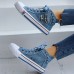 Women's Sneakers Canvas Shoes Plus Size Canvas Shoes High Top Sneakers Outdoor Halloween Daily Solid Color Flat Heel Round Toe Casual Minimalism Faux Leather Lace-up Blue Dark Blue