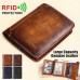 Men's Wallet Credit Card Holder Wallet Cowhide Shopping Daily Zipper Large Capacity Foldable Durable Solid Color Black Blue Brown