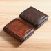 Men's Wallet Credit Card Holder Wallet Cowhide Shopping Daily Zipper Large Capacity Foldable Durable Solid Color Black Blue Brown