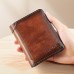 Men's Wallet Credit Card Holder Wallet Cowhide Shopping Daily Zipper Large Capacity Foldable Durable Solid Color Black Blue Brown