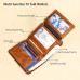 Men's Wallet Credit Card Holder Wallet Cowhide Shopping Daily Zipper Large Capacity Foldable Durable Solid Color Black Blue Brown