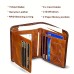 Men's Wallet Credit Card Holder Wallet Cowhide Shopping Daily Zipper Large Capacity Foldable Durable Solid Color Black Blue Brown