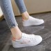 Women's Sneakers Platform Sneakers Outdoor Daily Summer Flat Heel Round Toe Fashion Sporty Casual Walking PU Lace-up Pink Blue