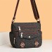 Women's Crossbody Bag PU Leather Daily Zipper Large Capacity Snake Print Dark Brown Ash Black and Bronze