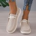 Women's Sneakers Boat Shoes Canvas Shoes Plus Size Canvas Shoes Platform Sneakers Outdoor Daily Solid Color Color Block Summer Flat Heel Round Toe Casual Preppy Running Tennis Shoes Canvas Microfiber