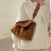 Women's Crossbody Bag Shoulder Bag Messenger Bag Faux Suede Daily Holiday Buckle Adjustable Large Capacity Durable Solid Color Brown