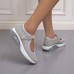 Women's Sneakers Plus Size Solid Colored Flat Heel Round Toe Walking Mesh PU Magic Tape Black White Burgundy