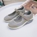 Women's Sneakers Plus Size Solid Colored Flat Heel Round Toe Walking Mesh PU Magic Tape Black White Burgundy