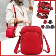 Men's Women's Crossbody Bag Shoulder Bag Mobile Phone Bag Nylon Outdoor Daily Zipper Adjustable Large Capacity Breathable Solid Color Black Red Purple