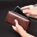 Men's Wallet PU Leather Shopping Daily Zipper Lightweight Durable Solid Color Dark Brown Black Brown