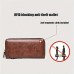 Men's Wallet PU Leather Shopping Daily Zipper Lightweight Durable Solid Color Dark Brown Black Brown