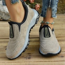 Women's Sneakers Plus Size Outdoor Daily Indoor Color Block Summer Winter Flat Heel Round Toe Casual Comfort Walking Faux Suede Lace-up Black Blue Khaki