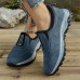 Women's Sneakers Plus Size Outdoor Daily Indoor Color Block Summer Winter Flat Heel Round Toe Casual Comfort Walking Faux Suede Lace-up Black Blue Khaki