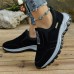 Women's Sneakers Plus Size Outdoor Daily Indoor Color Block Summer Winter Flat Heel Round Toe Casual Comfort Walking Faux Suede Lace-up Black Blue Khaki