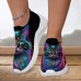 Women's Sneakers Slip-Ons Print Shoes Flyknit Shoes Comfort Shoes Outdoor Daily Cat Flat Heel Fashion Casual Tissage Volant Yellow Pink Blue