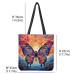 Women's Tote Shoulder Bag Canvas Tote Bag Colorful Butterfly Glass Oil Painting Style Polyester Outdoor Shopping Daily Print Large Capacity Foldable Lightweight Green