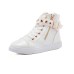 Women's Sneakers Boots White Shoes Comfort Shoes Daily Solid Color Booties Ankle Boots Summer Rivet Buckle Flat Heel Round Toe Fashion Casual Comfort Faux Leather Lace-up Black White Blue