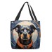 Women's Tote Shoulder Bag Canvas Tote Bag Polyester Shopping Daily Holiday Print Large Capacity Foldable Lightweight Dog Black White Yellow