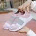 Women's Sneakers Slip-Ons Plus Size Flyknit Shoes Comfort Shoes Outdoor Daily Color Block Striped Summer Flat Heel Round Toe Sporty Casual Comfort Mesh Loafer Black White Pink