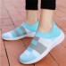 Women's Sneakers Slip-Ons Plus Size Flyknit Shoes Comfort Shoes Outdoor Daily Color Block Striped Summer Flat Heel Round Toe Sporty Casual Comfort Mesh Loafer Black White Pink