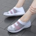 Women's Sneakers Slip-Ons Plus Size Flyknit Shoes Comfort Shoes Outdoor Daily Color Block Striped Summer Flat Heel Round Toe Sporty Casual Comfort Mesh Loafer Black White Pink