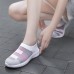 Women's Sneakers Slip-Ons Plus Size Flyknit Shoes Comfort Shoes Outdoor Daily Color Block Striped Summer Flat Heel Round Toe Sporty Casual Comfort Mesh Loafer Black White Pink