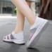 Women's Sneakers Slip-Ons Plus Size Flyknit Shoes Comfort Shoes Outdoor Daily Color Block Striped Summer Flat Heel Round Toe Sporty Casual Comfort Mesh Loafer Black White Pink