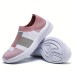 Women's Sneakers Slip-Ons Plus Size Flyknit Shoes Comfort Shoes Outdoor Daily Color Block Striped Summer Flat Heel Round Toe Sporty Casual Comfort Mesh Loafer Black White Pink