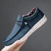 Men's Sneakers Casual Shoes Moccasin Comfort Shoes Walking Vintage Casual Outdoor Daily Faux Leather Breathable Lace-up Blue Brown Summer Spring