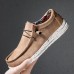 Men's Sneakers Casual Shoes Moccasin Comfort Shoes Walking Vintage Casual Outdoor Daily Faux Leather Breathable Lace-up Blue Brown Summer Spring