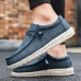 Men's Sneakers Casual Shoes Moccasin Comfort Shoes Walking Vintage Casual Outdoor Daily Faux Leather Breathable Lace-up Blue Brown Summer Spring