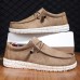 Men's Sneakers Casual Shoes Moccasin Comfort Shoes Walking Vintage Casual Outdoor Daily Faux Leather Breathable Lace-up Blue Brown Summer Spring