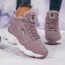 Women's Sneakers Boots Snow Boots Dad Shoes Daily Solid Color Fleece Lined Booties Ankle Boots Winter Flat Heel Round Toe Casual Minimalism Running Walking PU Lace-up Black White Pink