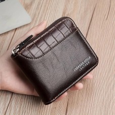 Men's Wallet Coin Purse Credit Card Holder Wallet PU Leather Daily Lightweight Durable Crocodile Black Brown