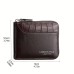 Men's Wallet Coin Purse Credit Card Holder Wallet PU Leather Daily Lightweight Durable Crocodile Black Brown