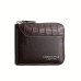 Men's Wallet Coin Purse Credit Card Holder Wallet PU Leather Daily Lightweight Durable Crocodile Black Brown